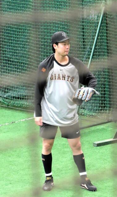 　Ｇ球場で練習を行った山崎