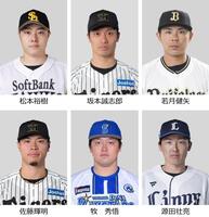 　松本裕、坂本、若月、佐藤輝、牧、源田