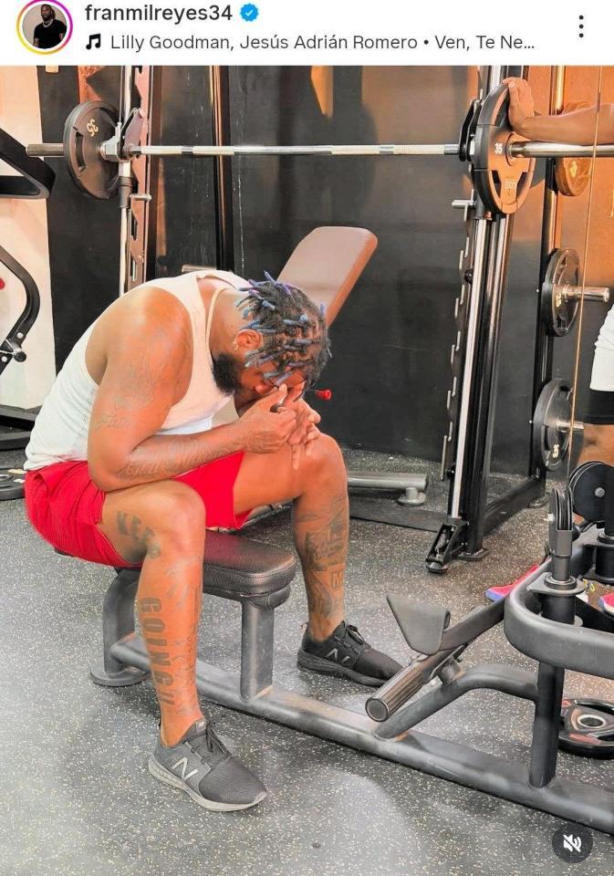 　日本ハム・レイエスのインスタグラム（ｆｒａｎｍｉｌｒｅｙｅｓ３４）より 