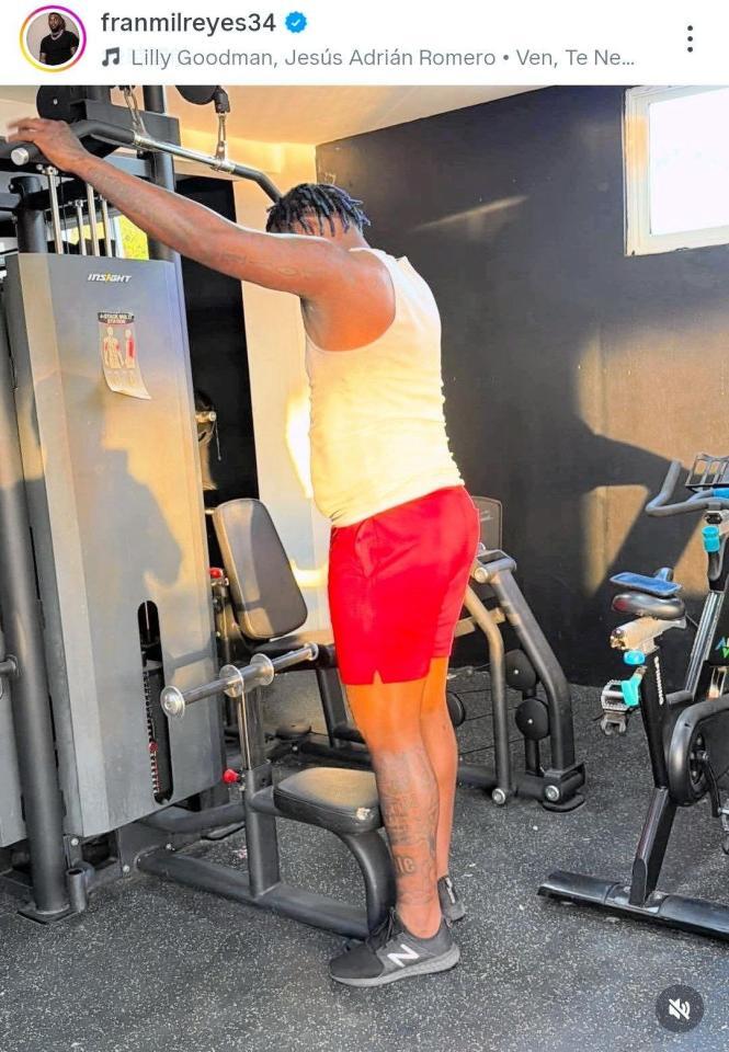 　日本ハム・レイエスのインスタグラム（ｆｒａｎｍｉｌｒｅｙｅｓ３４）より 