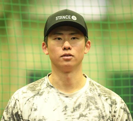 自主トレを公開した曽谷（撮影・高部洋祐）