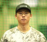 自主トレを公開した曽谷（撮影・高部洋祐）