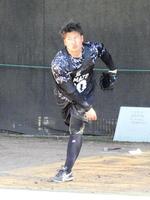 １軍キャンプ帯同が決まったドラ７の大聖は新人合同自主トレでブルペンに入る