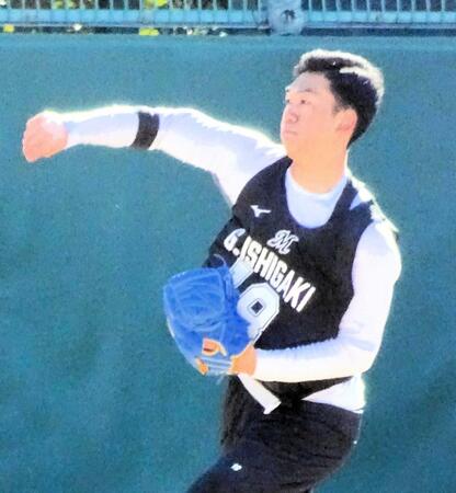 　１軍キャンプが決まった石垣元（撮影・鈴木創太）