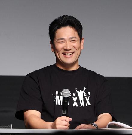 笑顔を見せる田中将（撮影・佐々木彰尚）