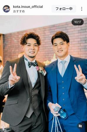 ロッテ・井上広大のインスタグラム（＠ｋｏｔａ．ｉｎｏｕｅ＿ｏｆｆｉｃｉａｌ）から