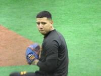 ジャイアンツ球場で練習する新助っ人・マタ