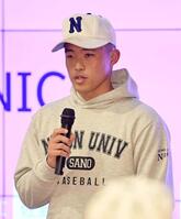 　意気込みを語る佐野日大・中村盛汰主将