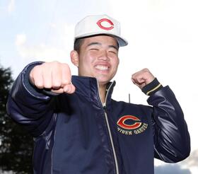 　センバツ出場が決まり、意気込む智弁学園・杉本（撮影・中田匡峻）