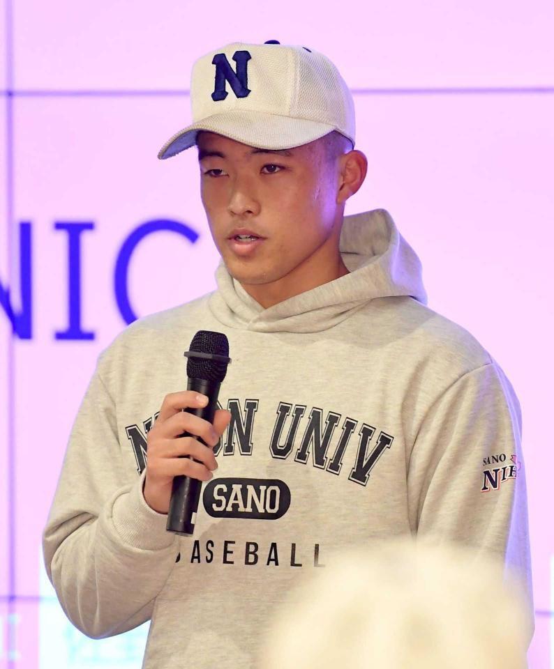 　意気込みを語る佐野日大・中村盛汰主将