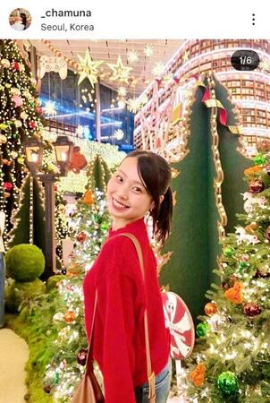 上村優菜さんのインスタグラム（＠＿ｃｈａｍｕｎａ）から