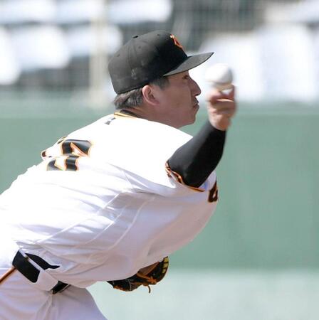 ライブＢＰに登板した大勢（撮影・佐藤厚）