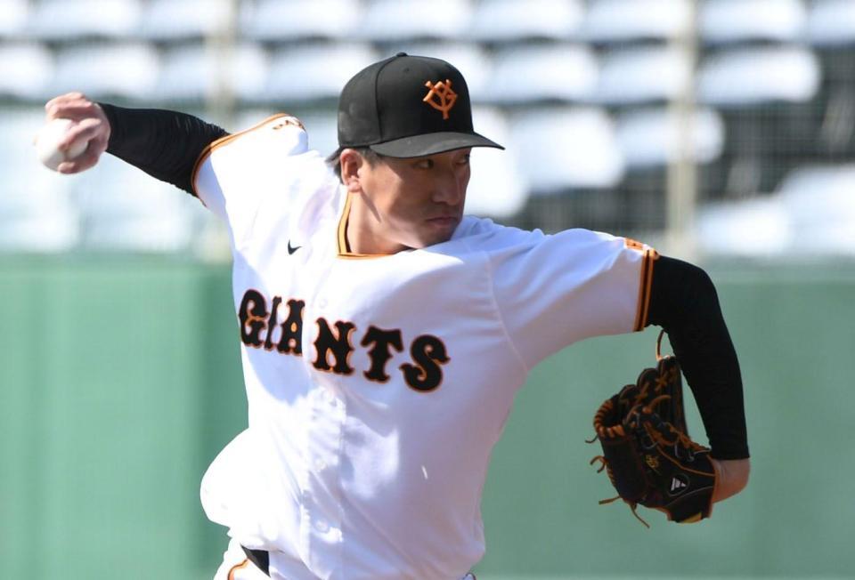 ライブＢＰに登板した大勢（撮影・佐藤厚）