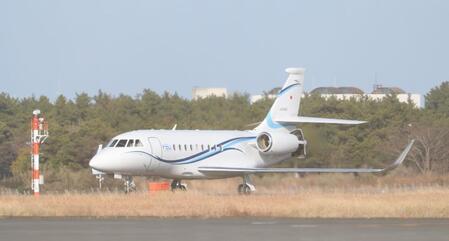 　ダルビッシュ有を載せたチャーター機（撮影・金田祐二）