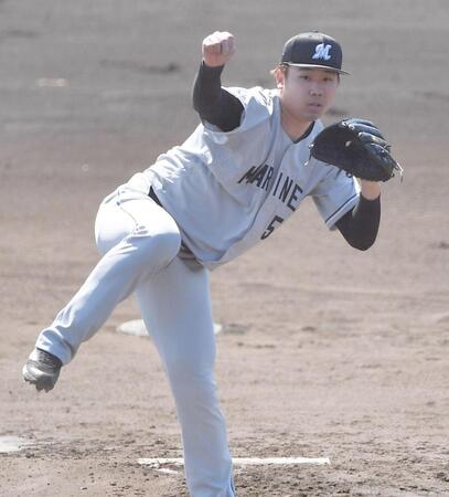 ＤｅＮＡの練習試合で力投する木村（撮影・開出牧）