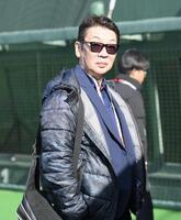 侍ジャパンキャンプを訪れた宮根誠司（撮影・伊藤笙子）