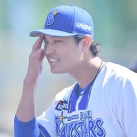 ロッテの練習試合に先発し２回３安打１失点の好投を見せた藤浪（撮影・開出牧）