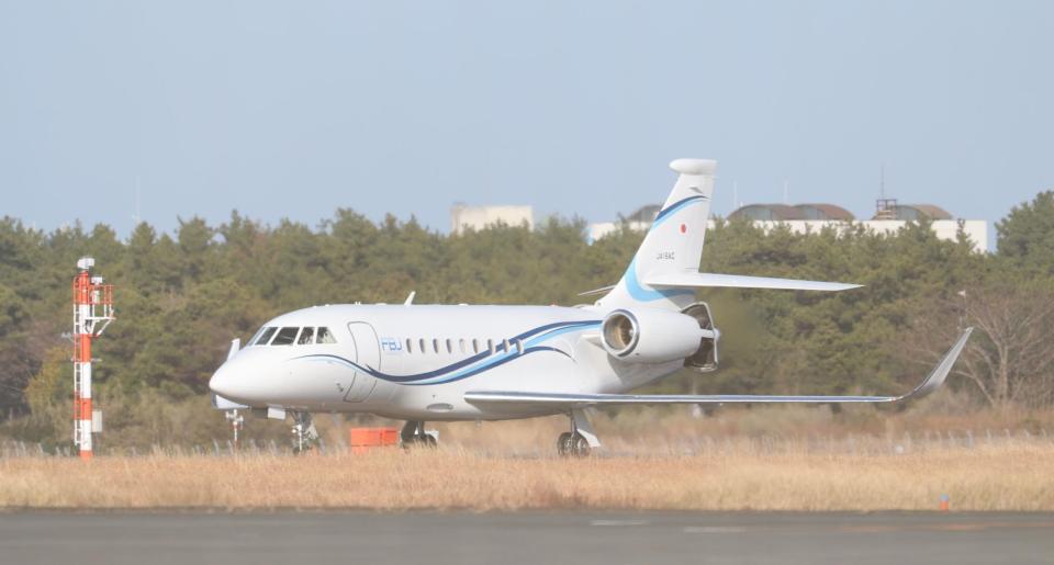 　ダルビッシュ有を載せたチャーター機（撮影・金田祐二）