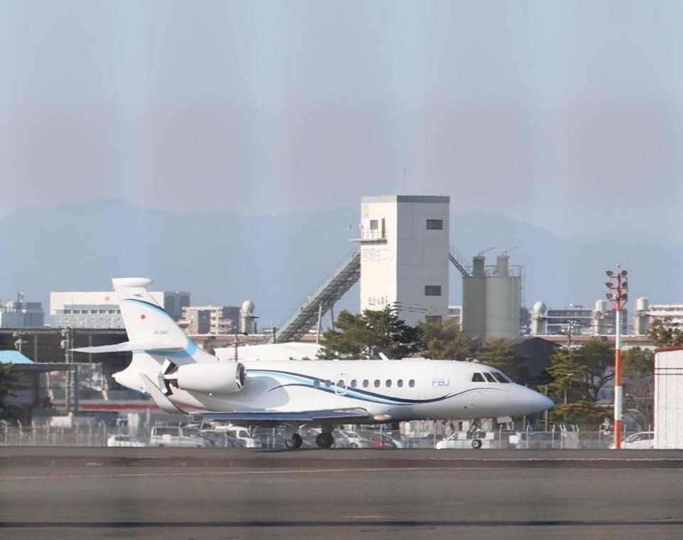 　ダルビッシュ有を載せたチャーター機（撮影・金田祐二）