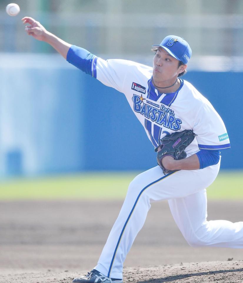ロッテとの練習試合で力投する藤浪（撮影・開出牧）