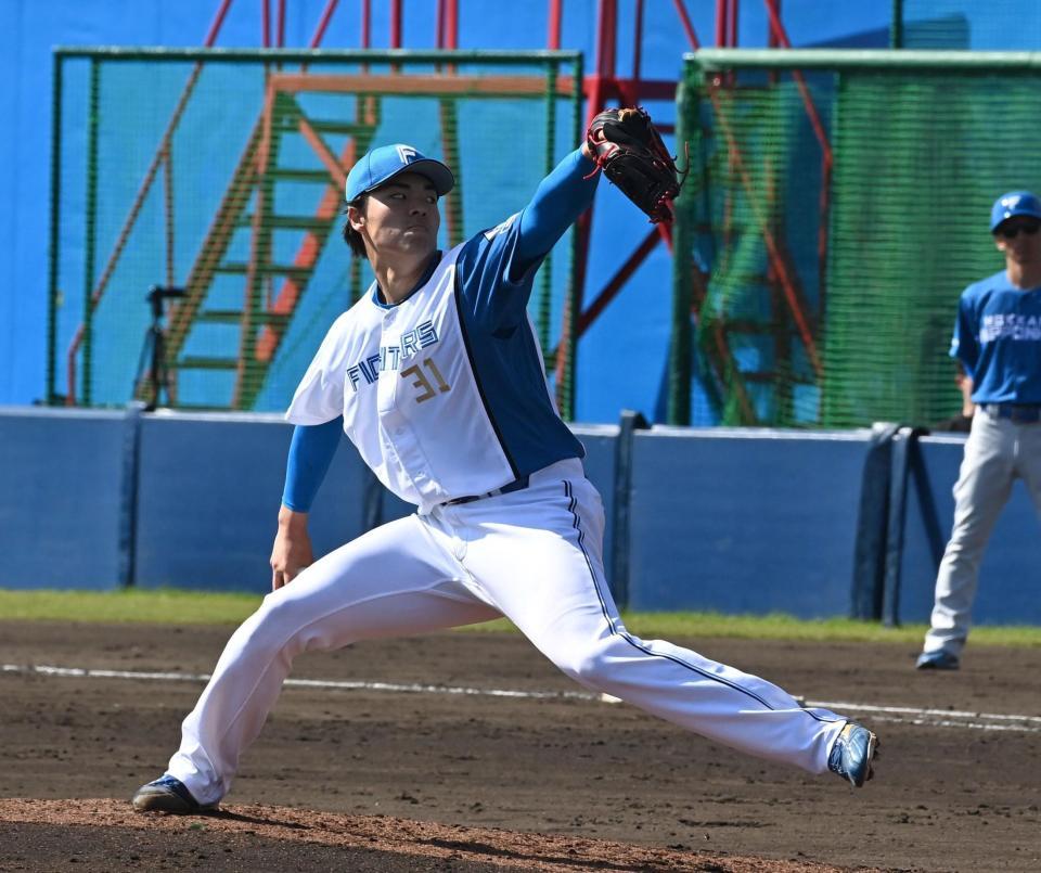 ４回１イニングを抑えきった柴田（撮影・持木克友）