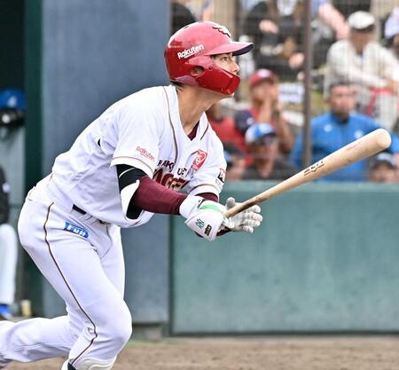 　５回、２点打を放つ宗山（撮影・持木克友）