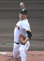 ライブＢＰに登板した田中将（撮影・開出牧）