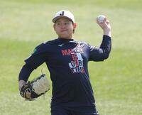 休日返上で汗を流した宮城（撮影・金田祐二）