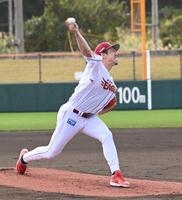 ライブＢＰに登板した前田（撮影・持木克友）