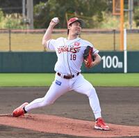 ライブＢＰに登板した前田（撮影・持木克友）