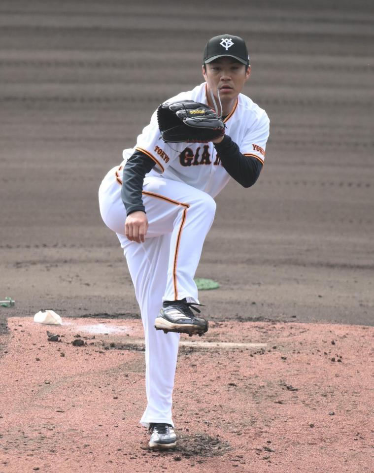 ライブＢＰに登板した則本（撮影・開出牧）