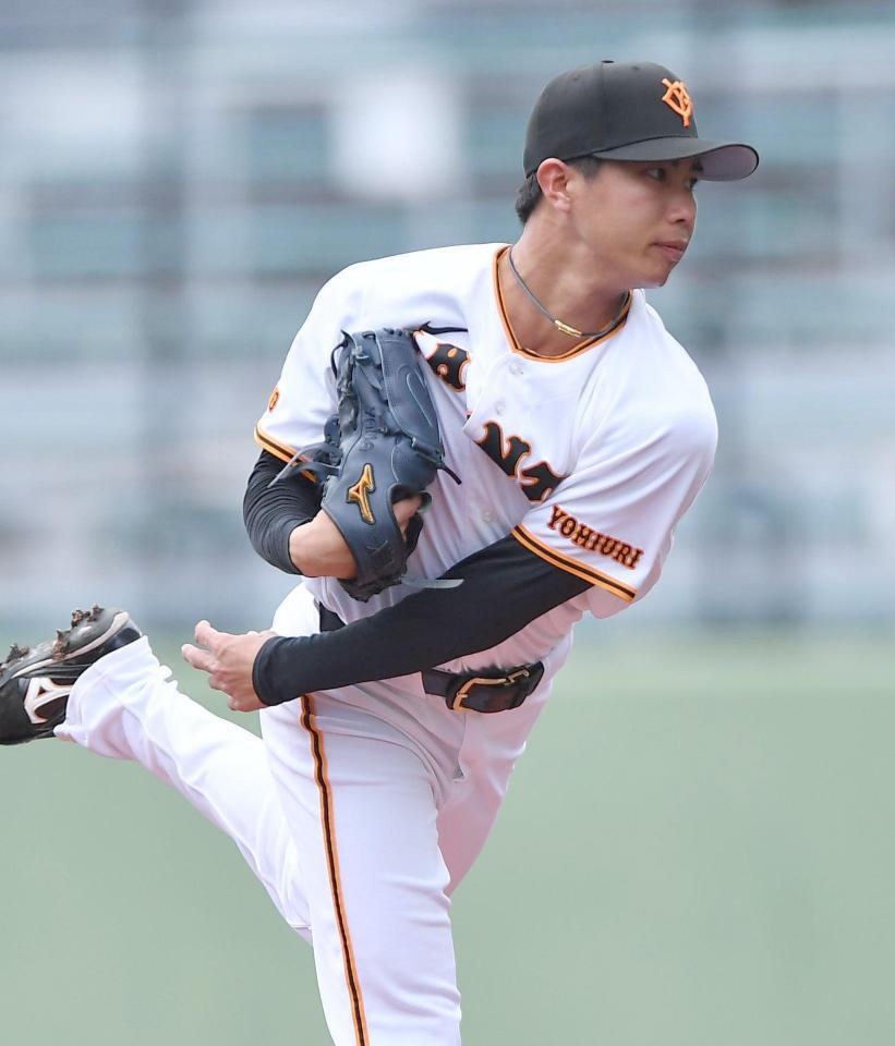 先発マウンドで力投する山城（撮影・開出牧）