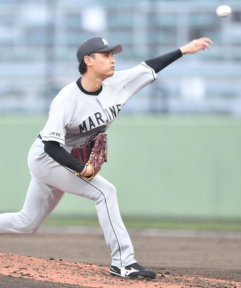 ６回から登板し１イニングを無失点に抑えた毛利（撮影・開出牧）