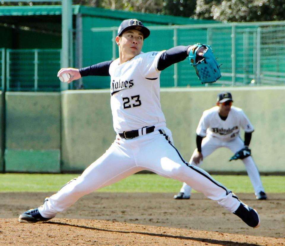 　紅白戦に登板した吉田