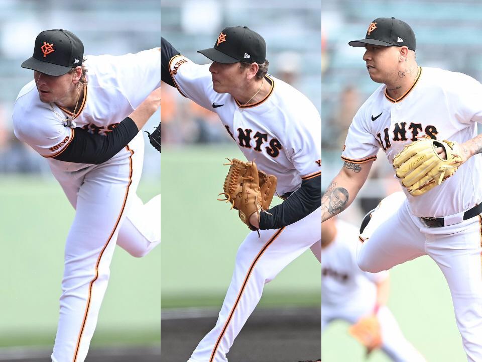 （左から）巨人・ウィットリー、ハワード、マタ