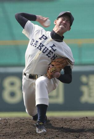 ０６年センバツ、１回戦の真岡工業戦で１６三振の完投勝利を飾ったＰＬ学園・前田健太