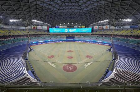 　改修工事が終了し、報道陣に公開されたバンテリンドームナゴヤ