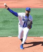 オープン戦２度目のマウンドに立つデュプランティエ（撮影・佐藤厚）