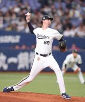 ４回１安打無失点の好投で勝利投手となったジェリー（撮影・立川洋一郎）