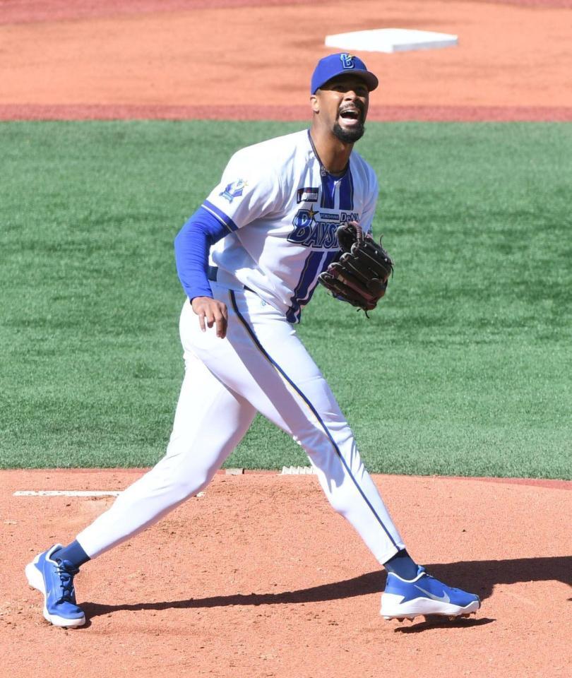 オープン戦２度目のマウンドに立つデュプランティエ（撮影・佐藤厚）