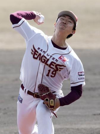 　ロッテとのオープン戦に先発し、５回１失点だった楽天・荘司＝静岡