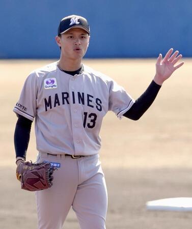 　楽天とのオープン戦で先発し、３回無失点だったロッテ・毛利＝静岡