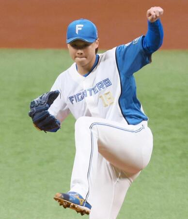 　西武戦に先発した山崎（撮影・中島達哉）