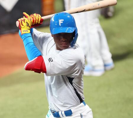 打撃練習をするエドポロケイン（撮影・中島達哉）