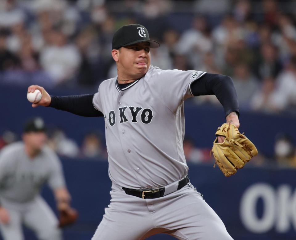 巨人先発のマタ（撮影・坂部計介）