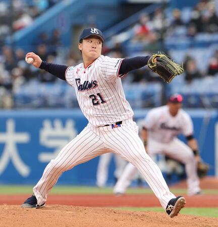 ５回無失点の吉村（撮影・佐々木彰尚）