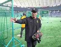 引退試合に臨む長野氏（撮影・金田祐二）