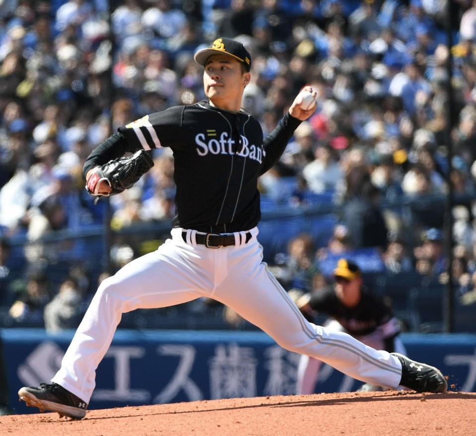 ＤｅＮＡ打線を相手に力投する松本晴（撮影・佐藤厚）