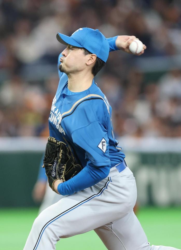 力投する有原（撮影・金田祐二）