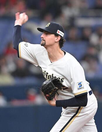 オリックス先発のジェリー（撮影・飯室逸平）